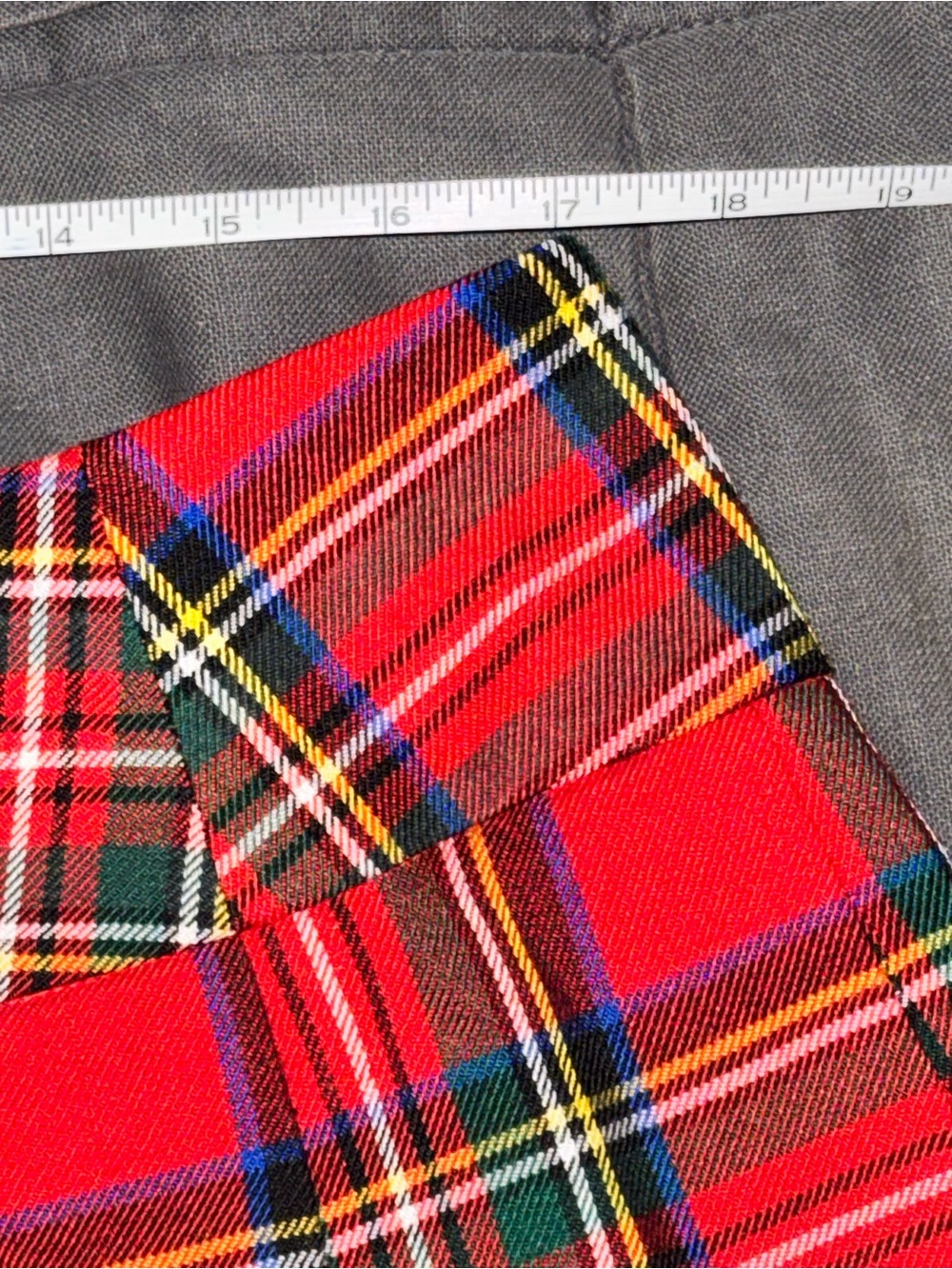 Vintage 90s MISS SHOP Red Royal Stewart Tartan Pleated Mini Skirt Sz 14 Y2K⁠ - Picture 7 of 8